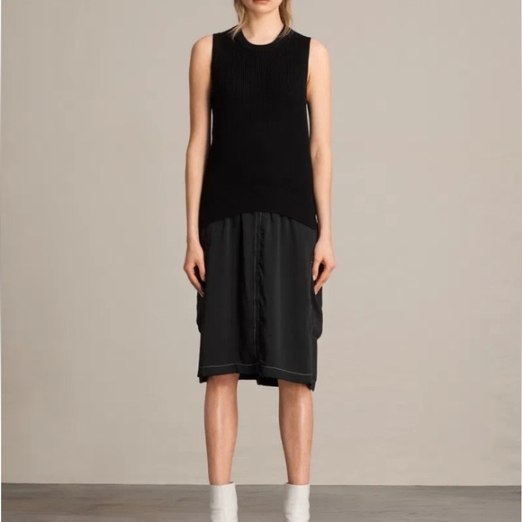 ALL SAINTS Alexis Dress Black Size S New Without Tag - Picture 2 of 12
